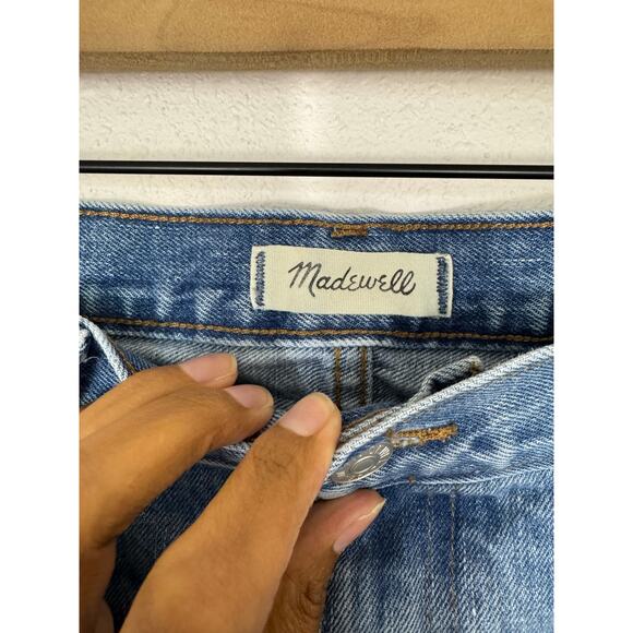 Madewell The Dad Jean 27 Paint Splatter Distressed Raw Hem 100% Cotton - Picture 3 of 7